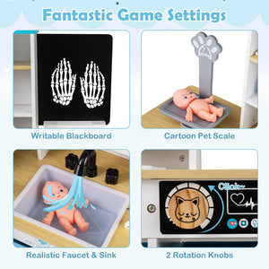 Play Doctor's Office Wood Medical Center Toy Set with Blackboard-White view 6