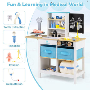 Play Doctor's Office Wood Medical Center Toy Set with Blackboard-White view 7