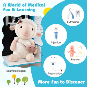 Play Doctor's Office Wood Medical Center Toy Set with Examine Region-Blue view 7