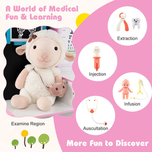 Play Doctor's Office Wood Medical Center Toy Set with Examine Region-Pink view 7