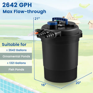 Bio Pressure Pond Filter with 13W UV-C Light 2642 GPH Pond Filter System view 4