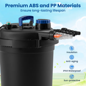 Bio Pressure Pond Filter with 13W UV-C Light 2642 GPH Pond Filter System view 6