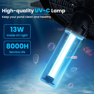 Bio Pressure Pond Filter with 13W UV-C Light 2642 GPH Pond Filter System view 9