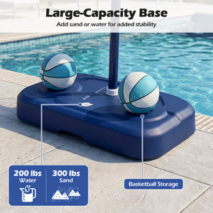 Pool Basketball Hoop Set with 2 Balls and Pump for Water Games-Navy view 7