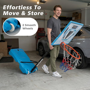Pool Basketball Hoop with 3-Level Adjustable Height and Weighted Base view 9