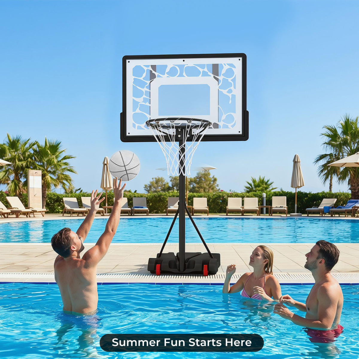 Pool Basketball Hoop with LED for Driveway Poolside Night Training view 5