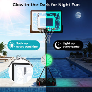 Pool Basketball Hoop with LED for Driveway Poolside Night Training view 7