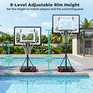 Pool Basketball Hoop with LED for Driveway Poolside Night Training view 9