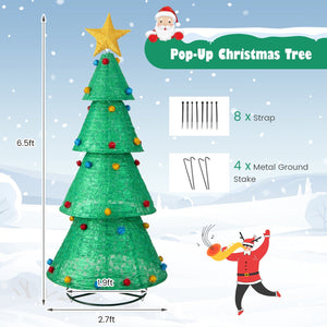 Pop-Up Christmas Tree with 200 Warm White LED Lights view 5