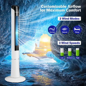 Portable 48 Inches Tower Fan with Remote Control-White view 5