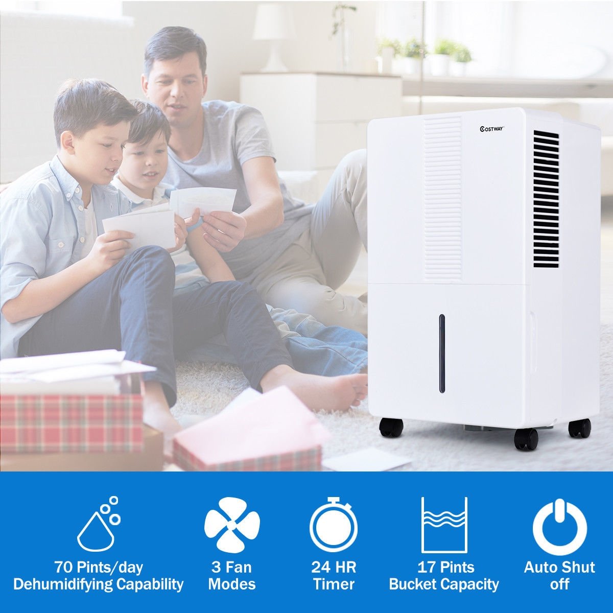 Portable 70 Pint Humidity Control up to 4500 Sq.Ft. Dehumidifier view 6