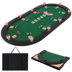 Portable 84 x 42 Inch 10-Player Foldable Padded Poker Table Top-Green view 5