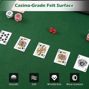 Portable 84 x 42 Inch 10-Player Foldable Padded Poker Table Top-Green view 8