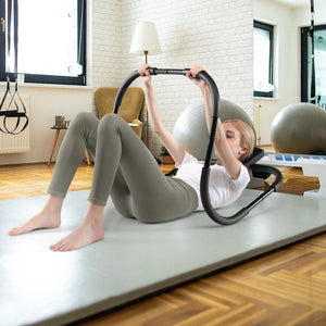 Portable AB Trainer Fitness Crunch Workout Exerciser with Headrest-Black view 2