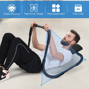 Portable AB Trainer Fitness Crunch Workout Exerciser with Headrest-Black view 3