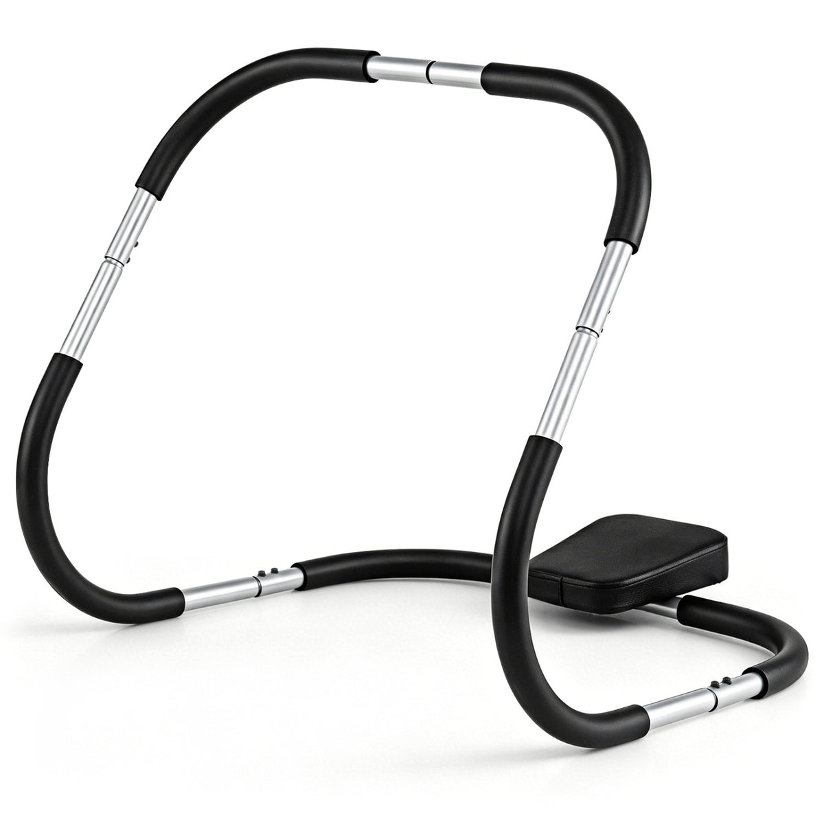 Portable AB Trainer with Headrest and Foam Handle for Office Home Gym-Silver