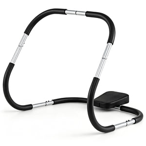 Portable AB Trainer with Headrest and Foam Handle for Office Home Gym-Silver
