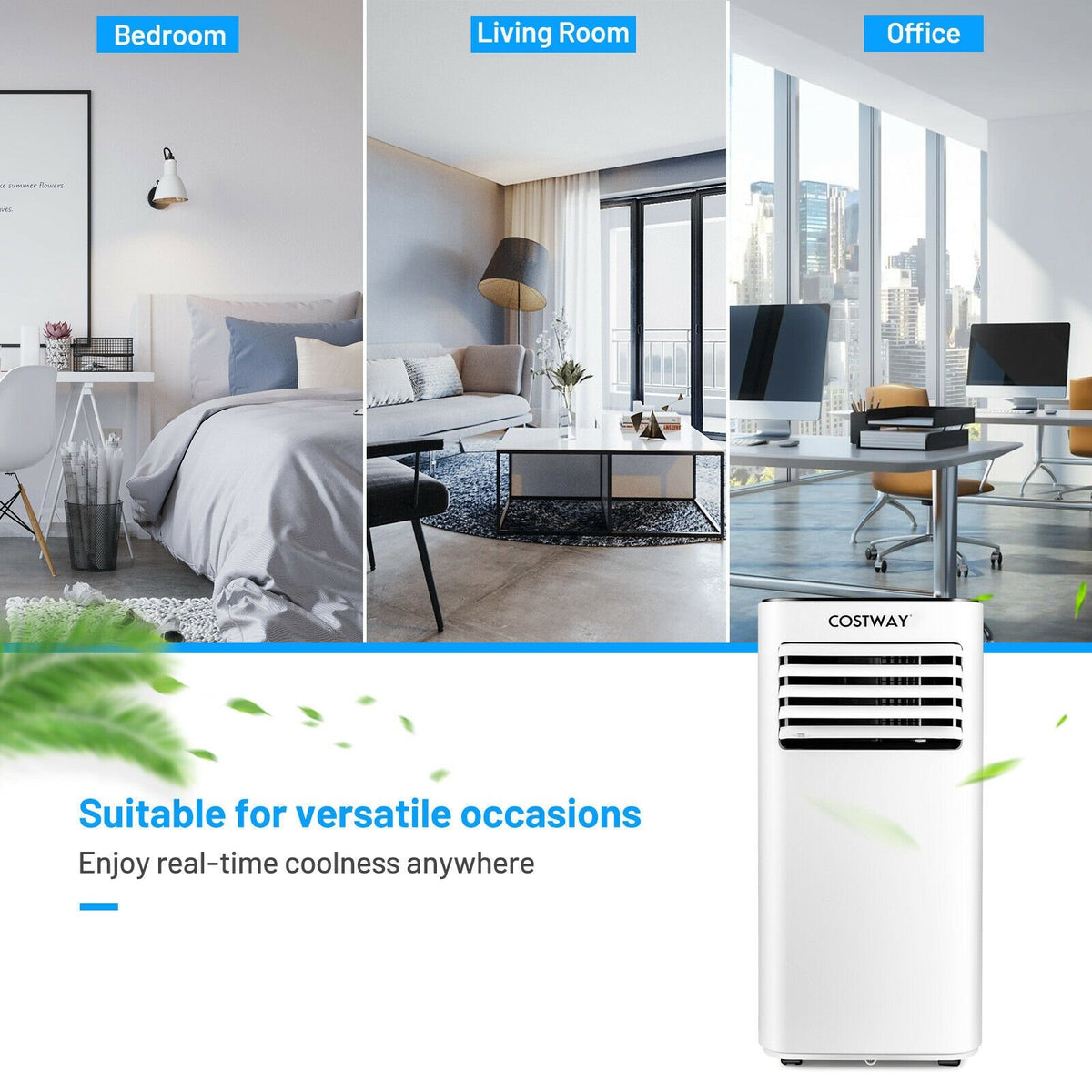Portable Air Conditioner 10000 BTU Evaporative Air Cooler Dehumidifier-White view 5