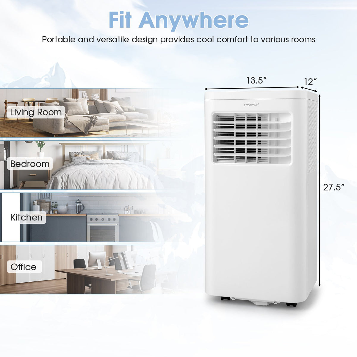 6000 BTU(SACC) Portable Air Conditioner Cools 250 Sq.Ft view 4
