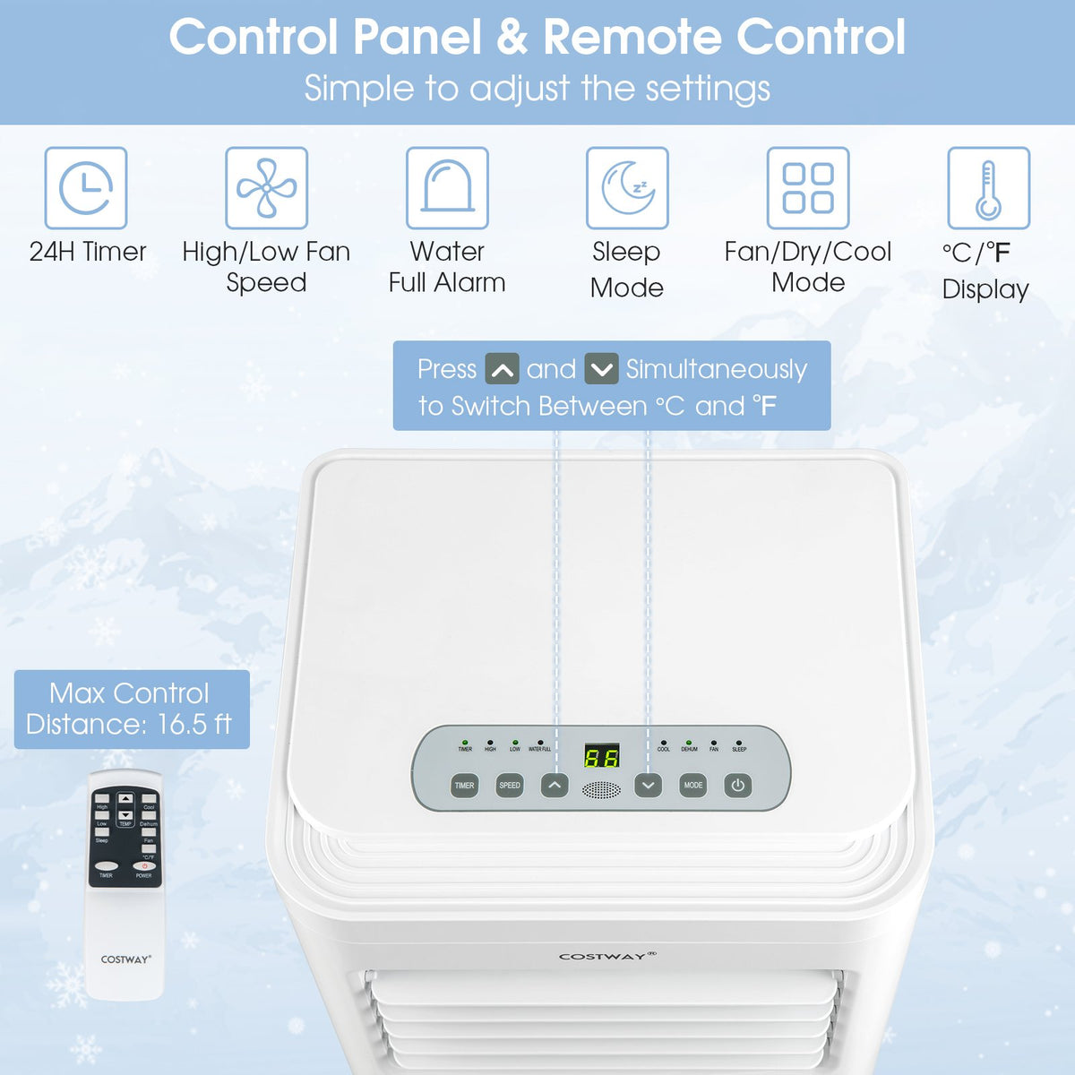 6000 BTU(SACC) Portable Air Conditioner Cools 250 Sq.Ft view 6