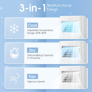 6000 BTU(SACC) Portable Air Conditioner Cools 250 Sq.Ft view 8