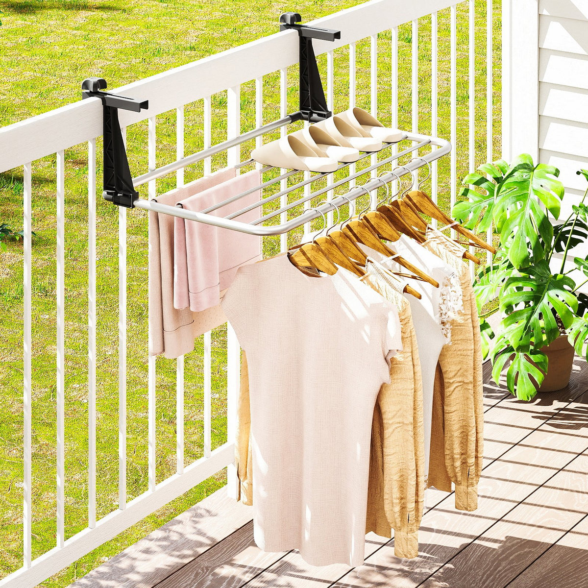 Portable Aluminum Clothes and Towel Drying Rack view 3
