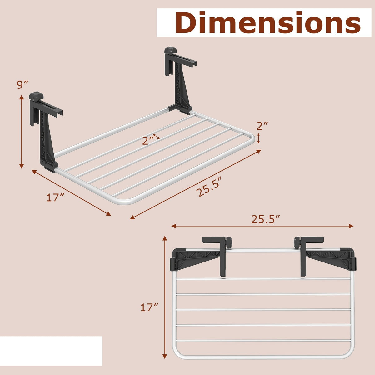 Portable Aluminum Clothes and Towel Drying Rack view 5