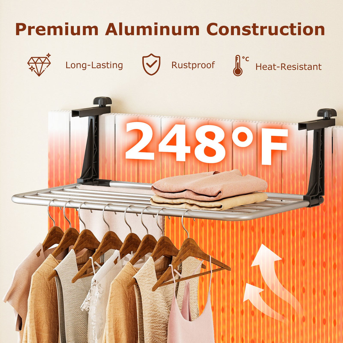 Portable Aluminum Clothes and Towel Drying Rack view 6