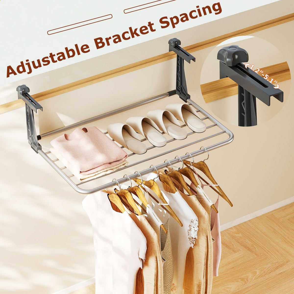 Portable Aluminum Clothes and Towel Drying Rack view 7