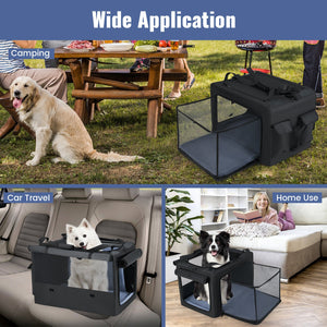 Portable Foldable Pet Carrying Bag with 2 Openings and Comfy Cushion-M view 6