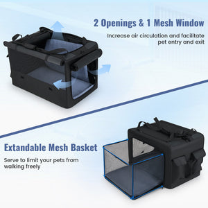 Portable Foldable Pet Carrying Bag with 2 Openings and Comfy Cushion-M view 7