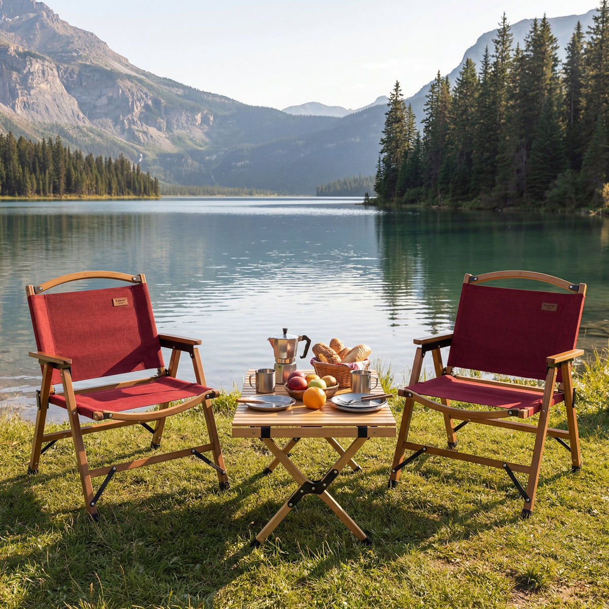 Portable and Lightweight Folding Camping Chair for Patio Picnic Leisure Fishing Travel Beach-Red view 2