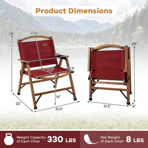 Portable and Lightweight Folding Camping Chair for Patio Picnic Leisure Fishing Travel Beach-Red view 4