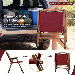 Portable and Lightweight Folding Camping Chair for Patio Picnic Leisure Fishing Travel Beach-Red view 8