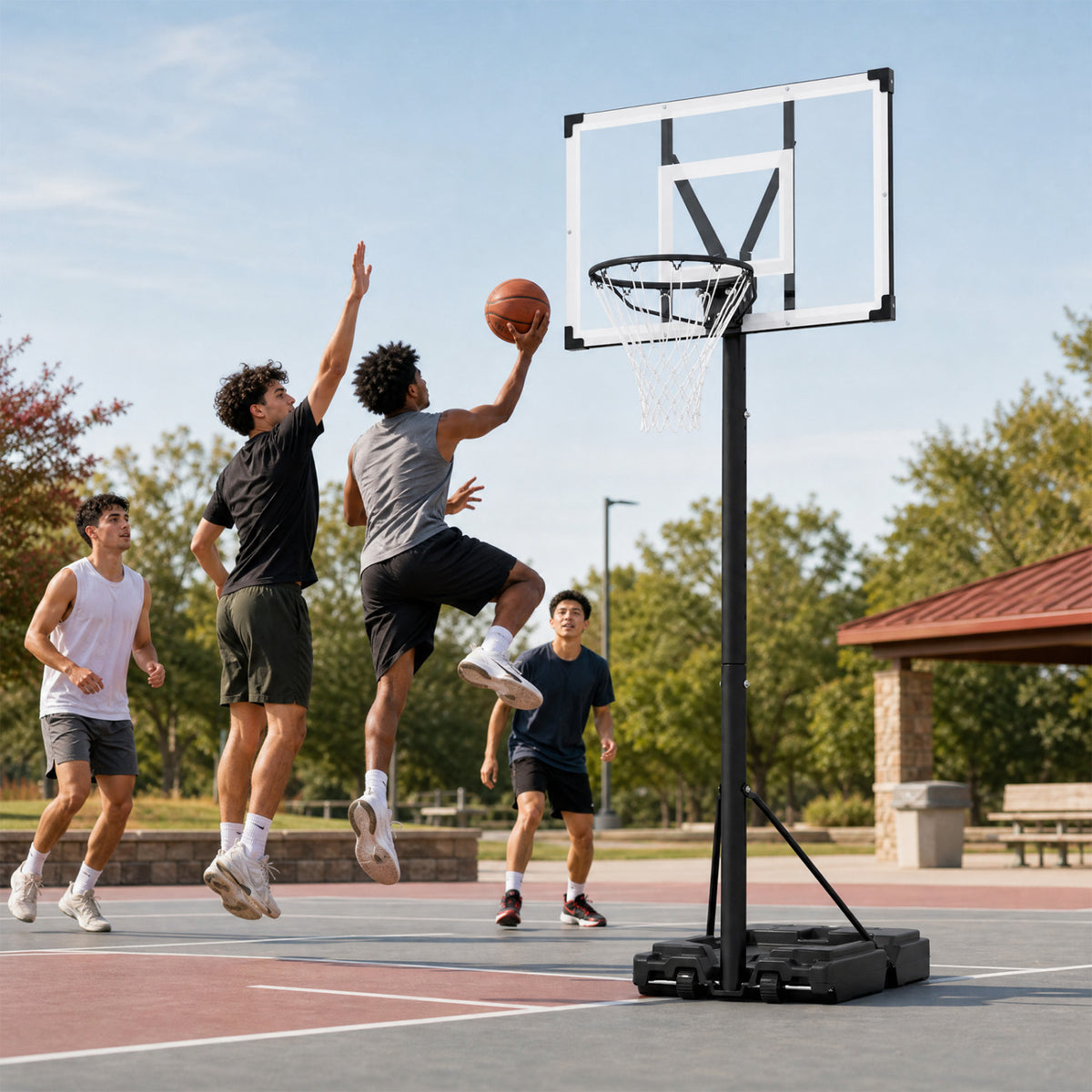 Portable Basketball Hoop with 4.43-10 Ft Adjustable Height view 3