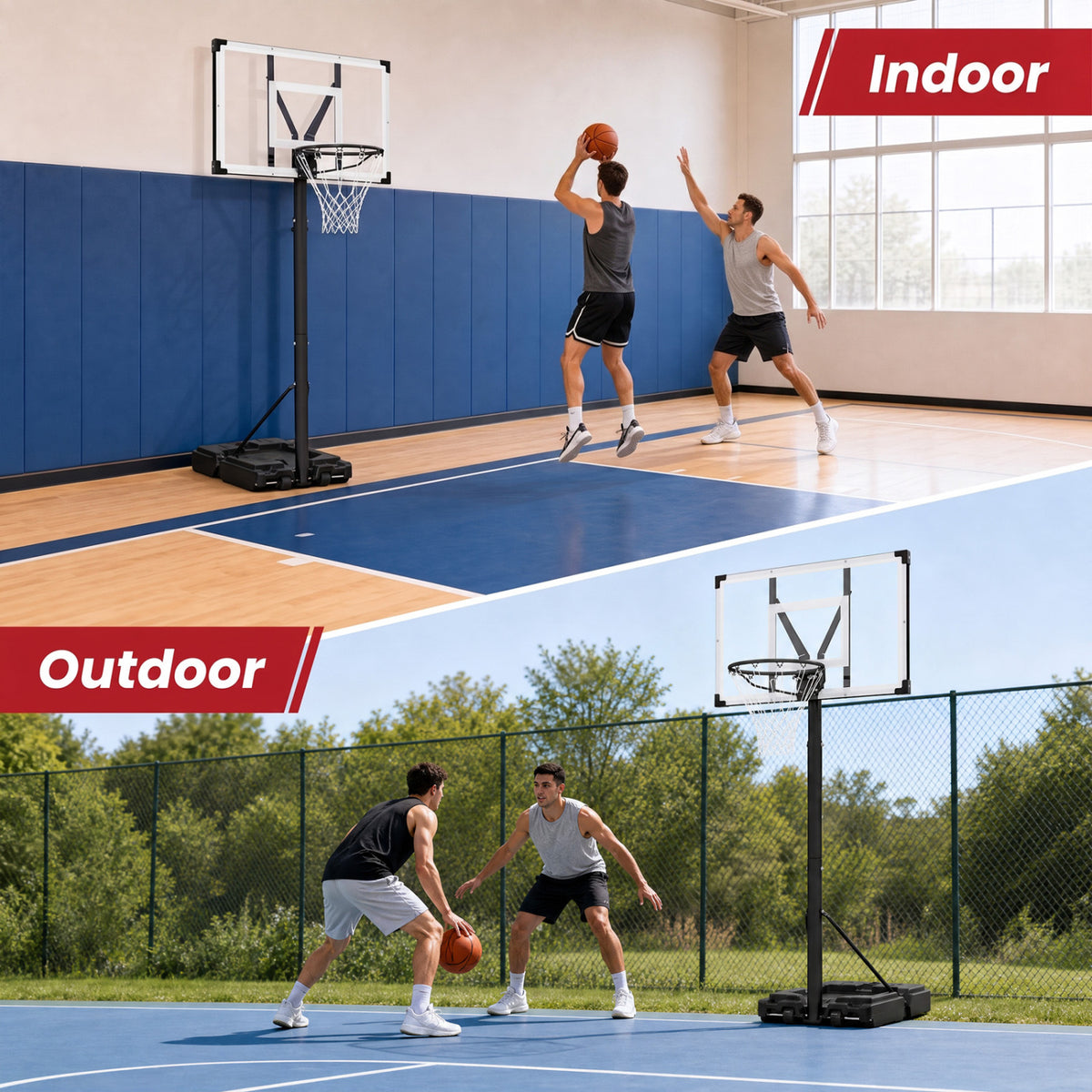 Portable Basketball Hoop with 4.43-10 Ft Adjustable Height view 6