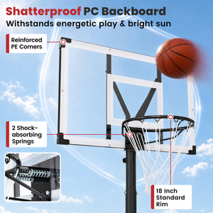 Portable Basketball Hoop with 4.43-10 Ft Adjustable Height view 7