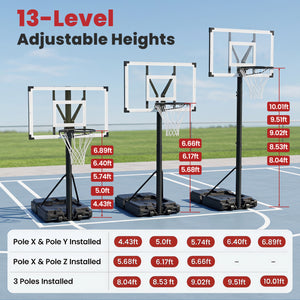 Portable Basketball Hoop with 4.43-10 Ft Adjustable Height view 8
