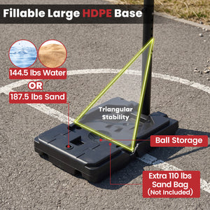 Portable Basketball Hoop with 4.43-10 Ft Adjustable Height view 9