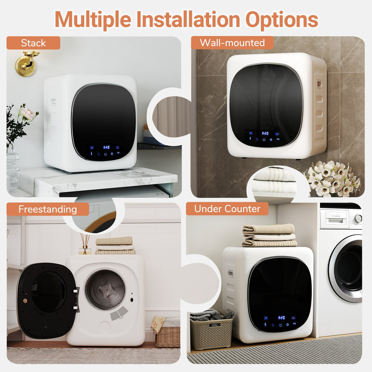 Portable Clothes Dryer Compact Drying Machine 800W Electric Laundry Dryer view 7