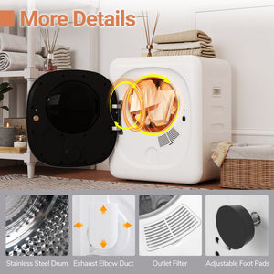 Portable Clothes Dryer Compact Drying Machine 800W Electric Laundry Dryer view 9