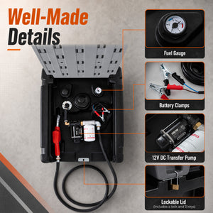 Portable Diesel Tank 53 Gallon with 13.2 GPM Flow Rate for Transportation-Black view 5