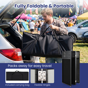 Portable DJ Booth with Adjustable Feet and Detachable Tabletop-Black view 5