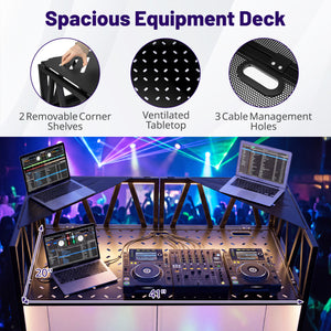 Portable DJ Booth with Black Scrims and Carrying Bag-Black view 5