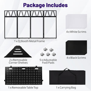 Portable DJ Booth with Black Scrims and Carrying Bag-Black view 8