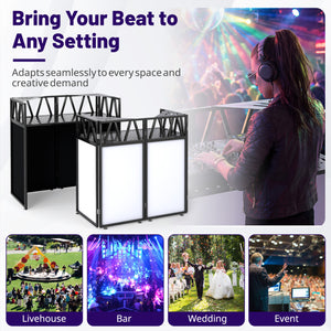 Portable DJ Booth with Black Scrims and Carrying Bag-Black view 9