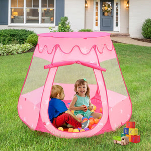 Pink Portable Kid Play House Play Tent with 100 Balls view 2