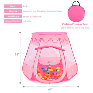 Pink Portable Kid Play House Play Tent with 100 Balls view 5
