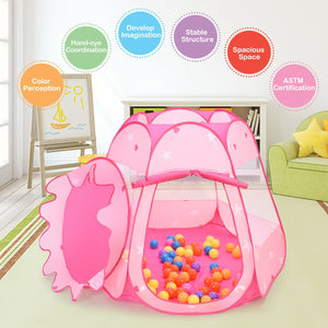 Pink Portable Kid Play House Play Tent with 100 Balls view 7