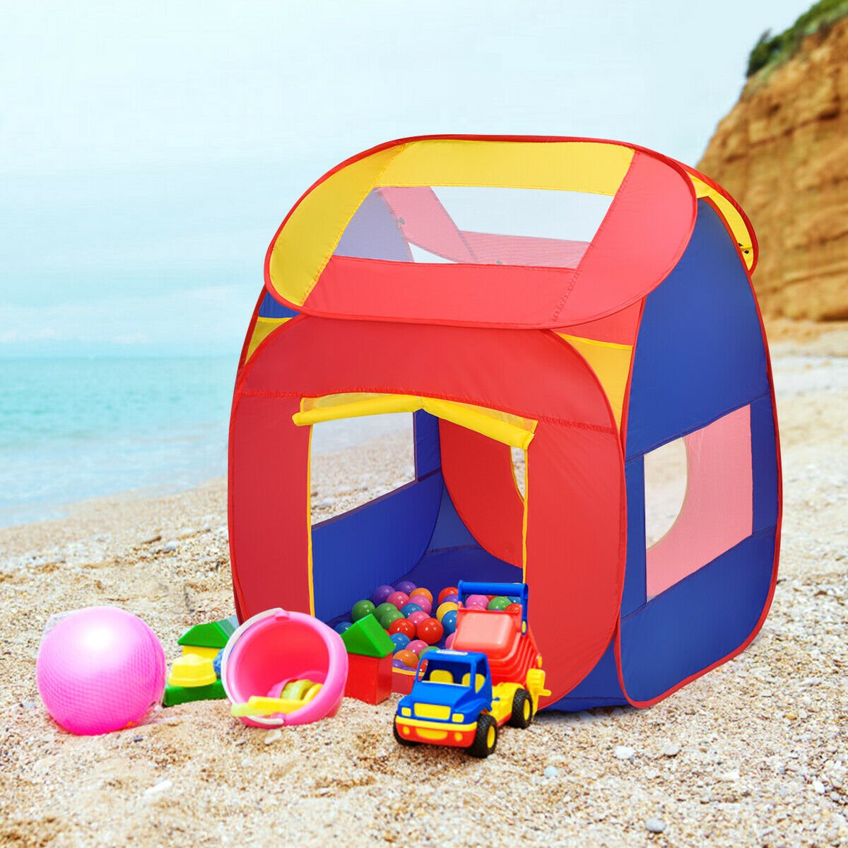 Portable Kid Play House Toy Tent with 100 Balls view 3